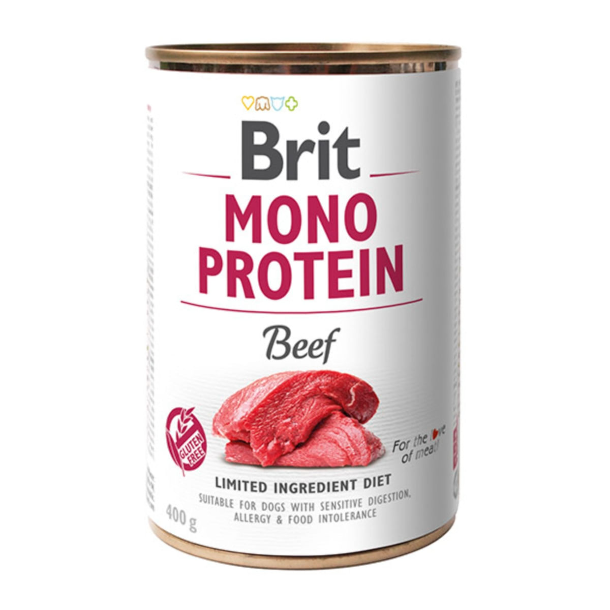 BRIT Mono Protein, Vită, conservă hrană umedă monoproteică fără cereale câini, (pate), 400g - poza 1