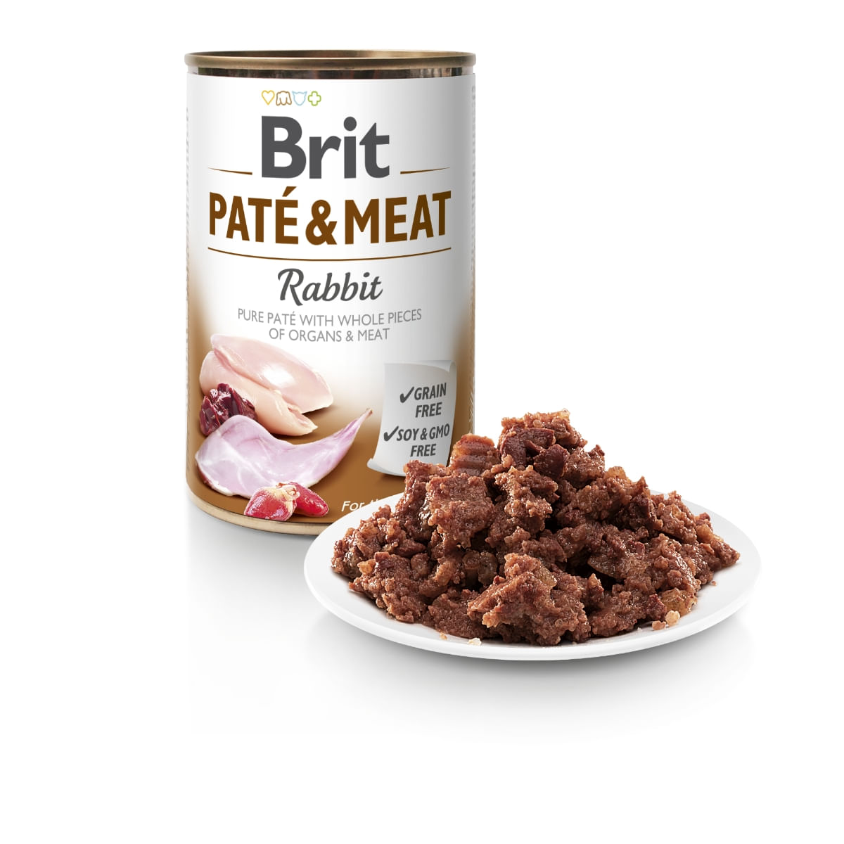 BRIT Pate and Meat, XS-XL, Iepure, conservă hrană umedă fără cereale câini, (pate), 400g - poza 4