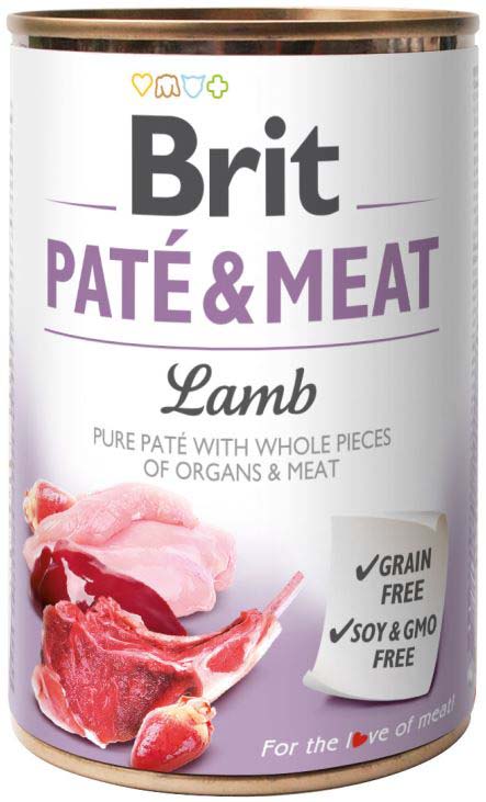 BRIT PATE & MEAT Conservă cu bucăţi de carne şi pate, cu Miel 400g
