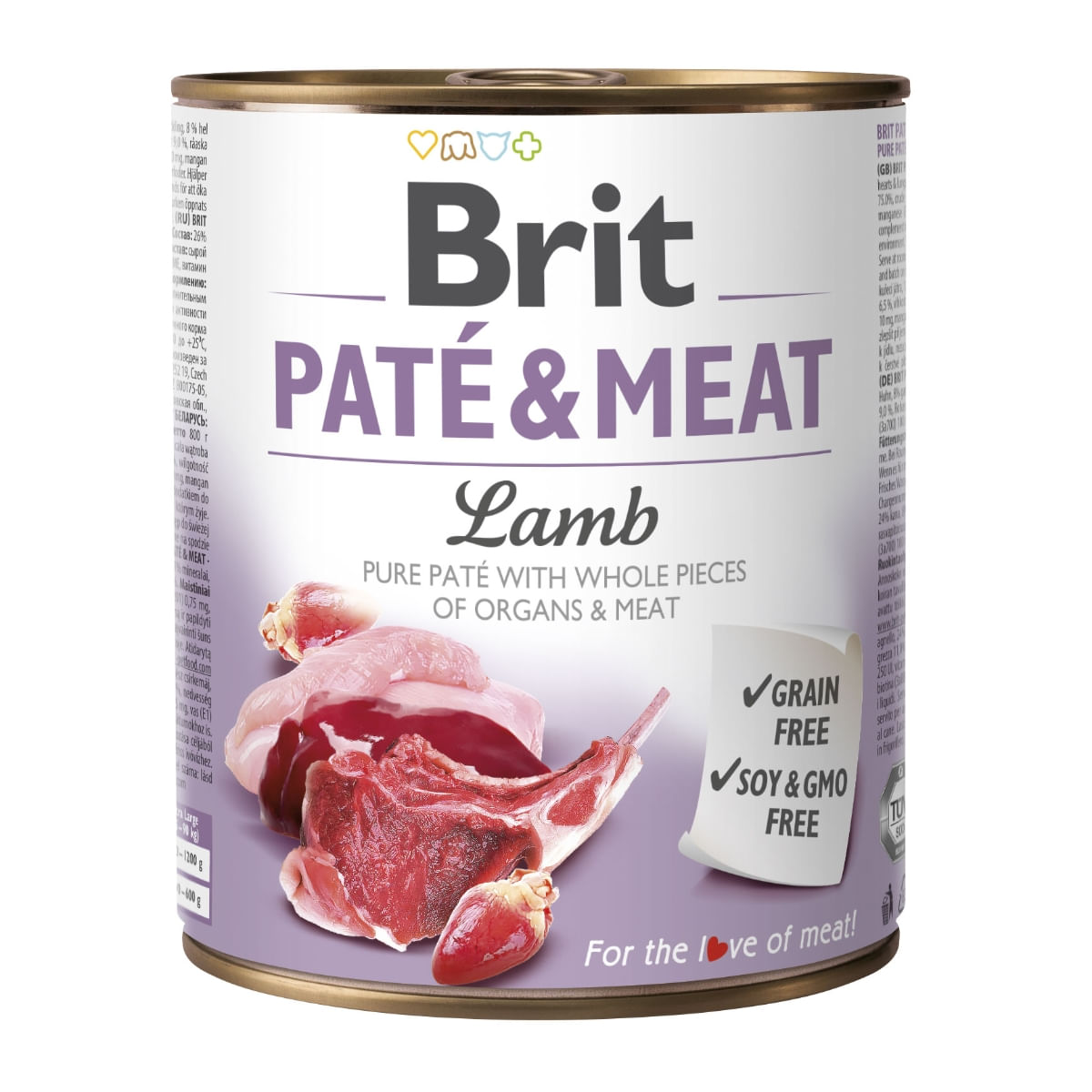 BRIT Pate & Meat, Miel, conservă hrană umedă fără cereale câini, (pate cu bucăți de carne), 800g - poza 1