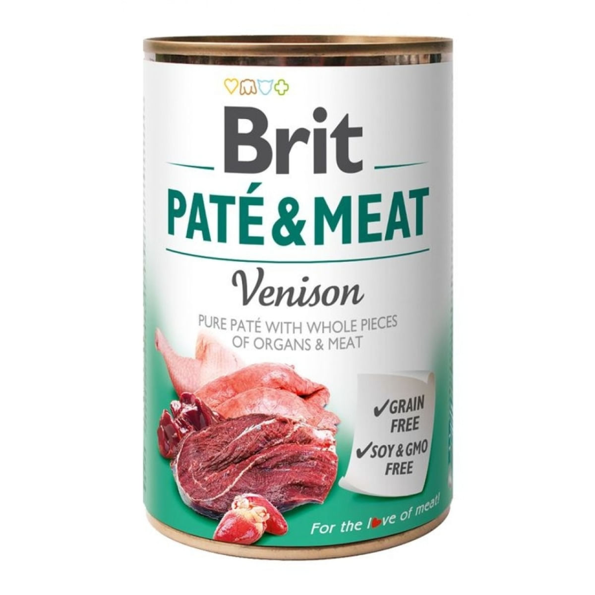 BRIT Pate & Meat, Vânat, conservă hrană umedă fără cereale câini, (pate cu bucăți de carne), 400g - poza 2