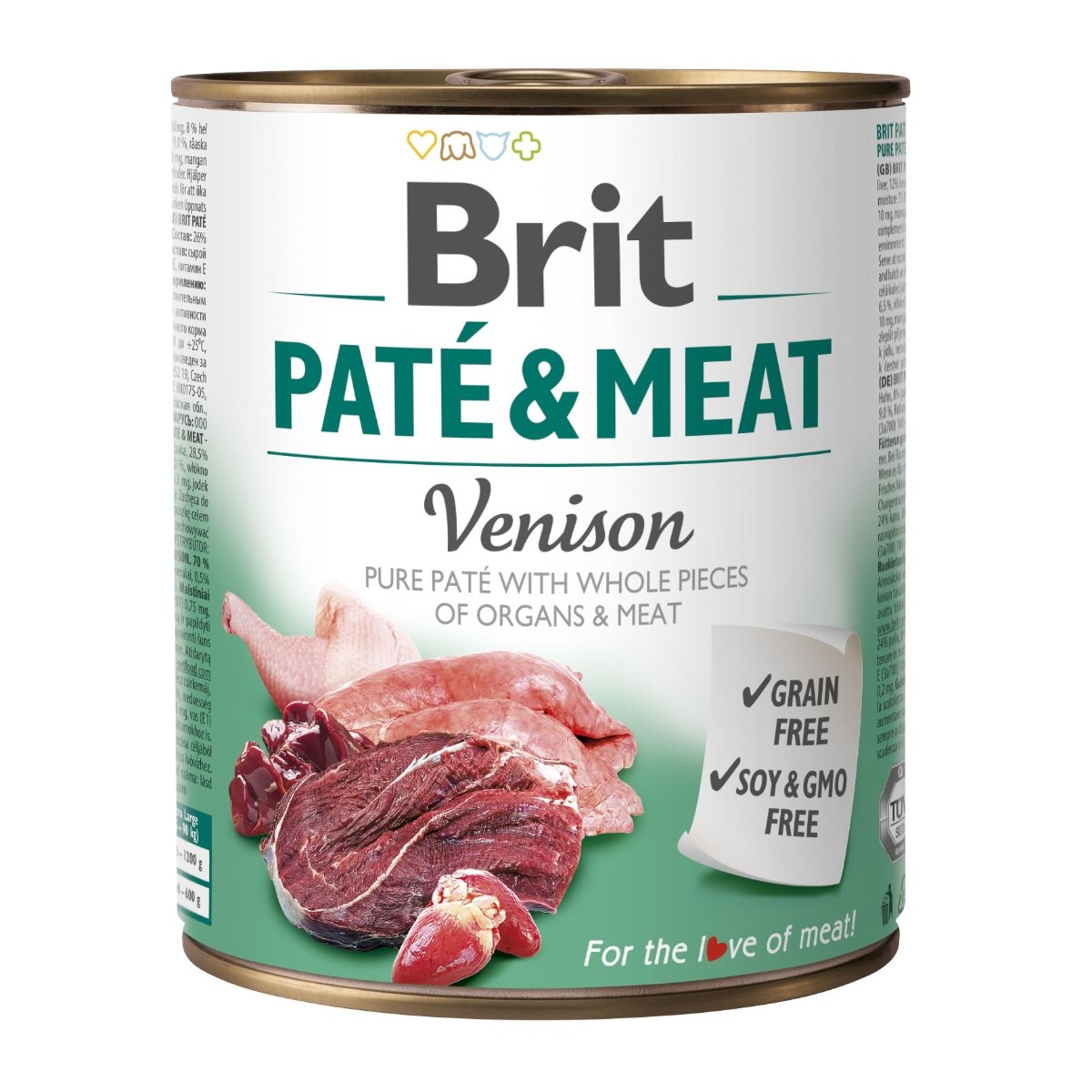 BRIT Pate & Meat, Vânat, conservă hrană umedă fără cereale câini, (pate cu bucăți de carne), 800g - poza 4