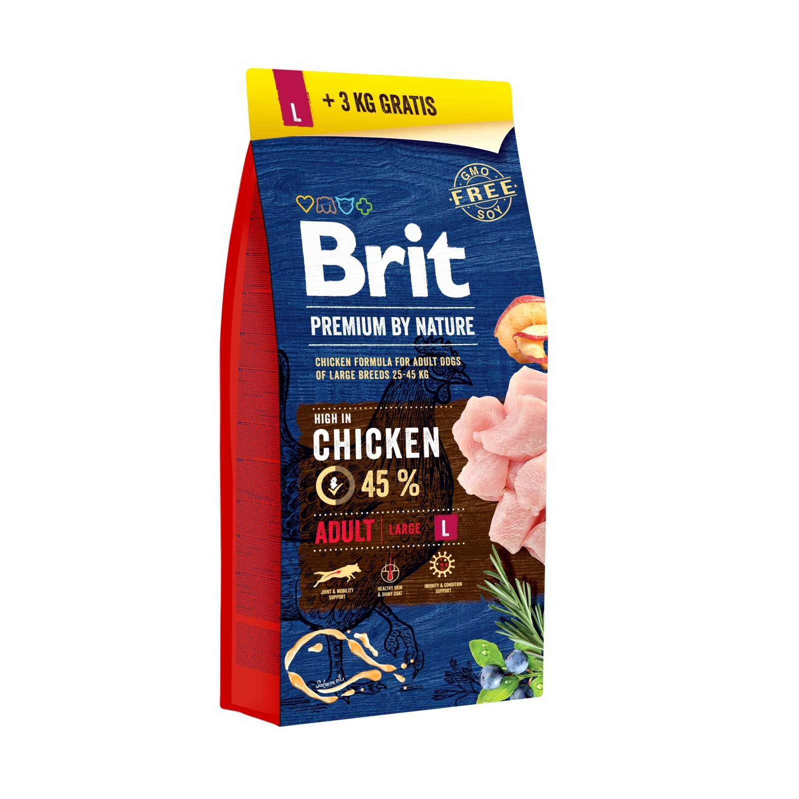 BRIT Premium By Nature Adult Large Breed, L, Pui, hrană uscată câini, 15kg+3kg GRATUIT - poza 2