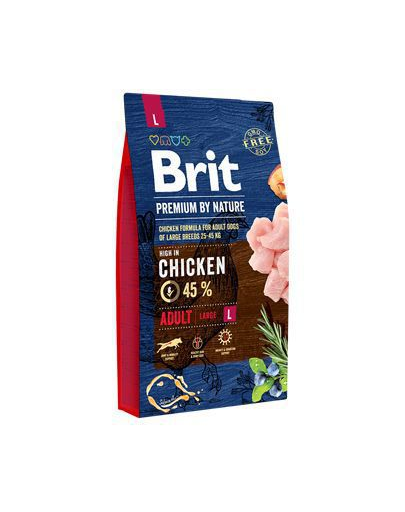 BRIT Premium By Nature Adult Large L Hrana uscata pentru caini adulti de talie mare, cu pui 8 kg