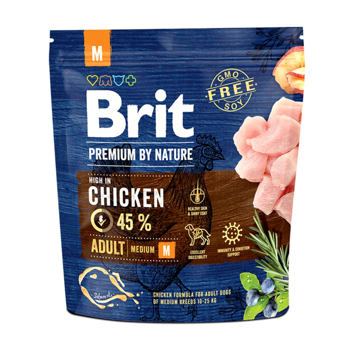 BRIT Premium By Nature Adult Medium Breed, M, Pui, hrană uscată câini, 1kg - poza 2