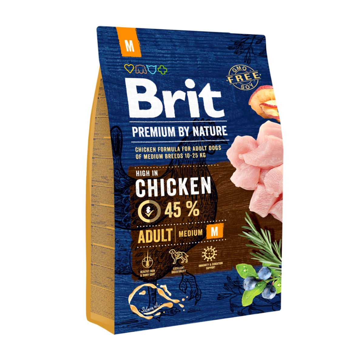 BRIT Premium By Nature Adult Medium Breed, M, Pui, hrană uscată câini, 3kg - poza 2