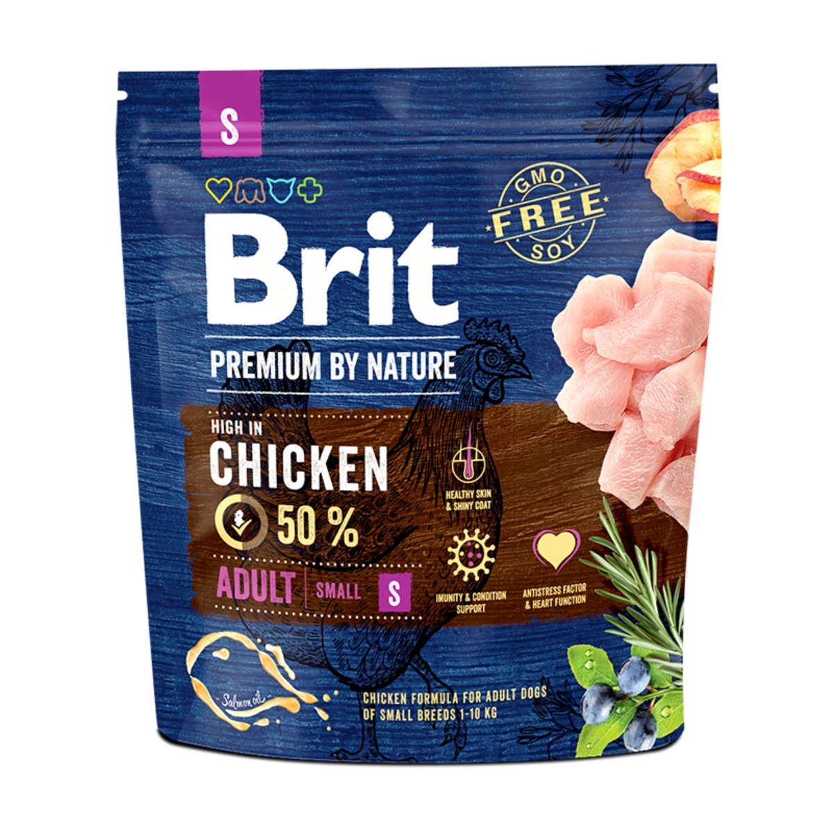 BRIT Premium By Nature Adult Small Breed, XS-S, Pui, hrană uscată câini, 1kg - poza 2