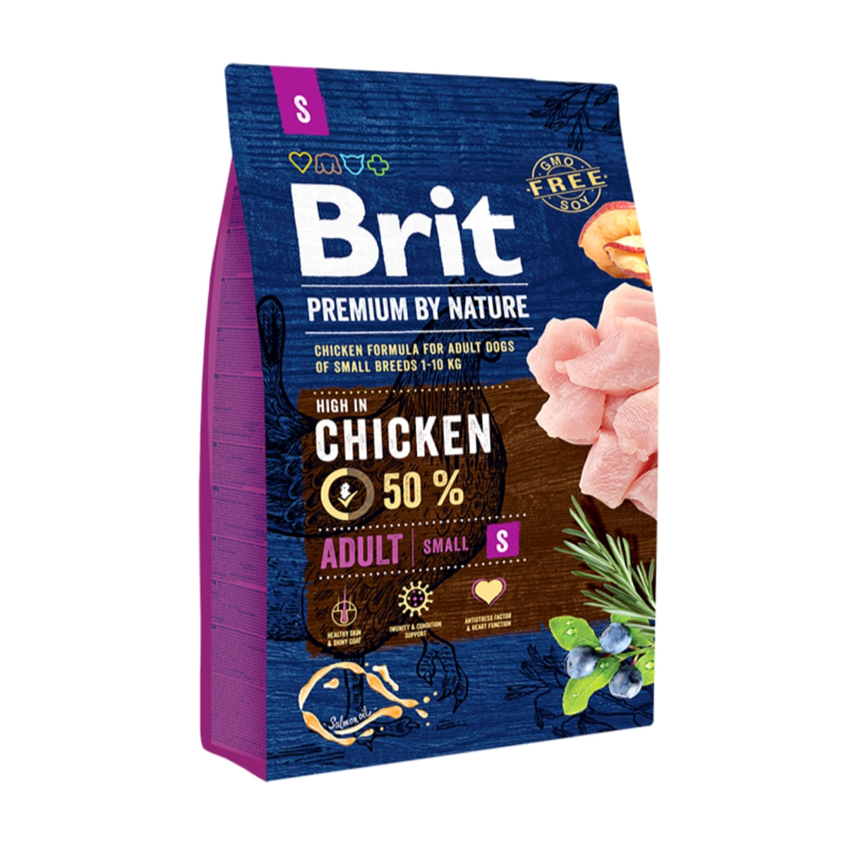 BRIT Premium By Nature Adult Small Breed, XS-S, Pui, hrană uscată câini, 3kg - poza 2