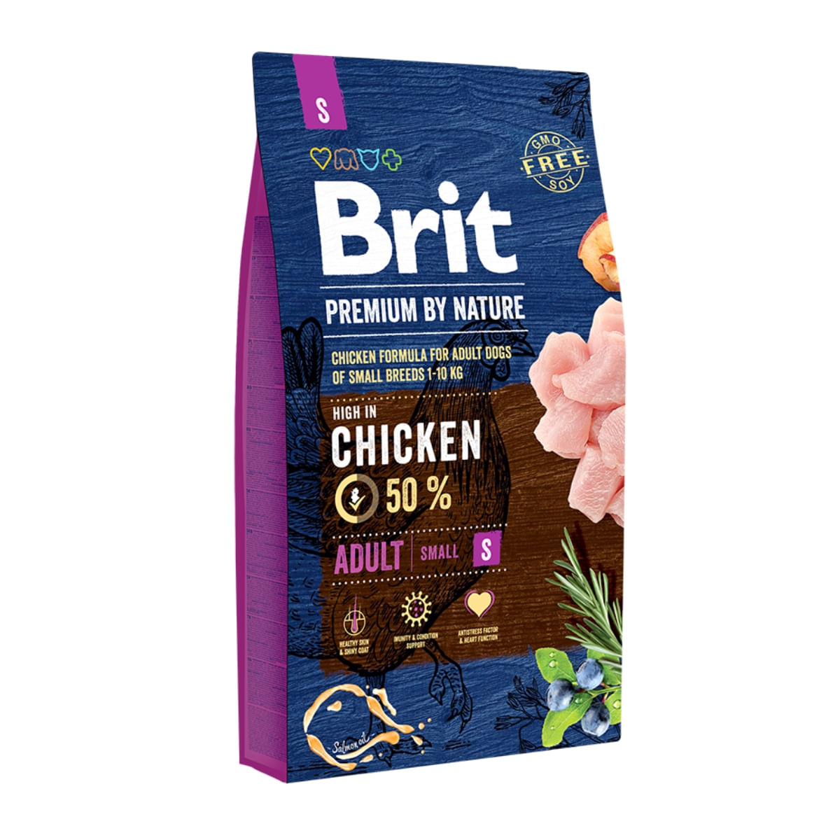BRIT Premium By Nature Adult Small Breed, XS-S, Pui, hrană uscată câini, 8kg - poza 1