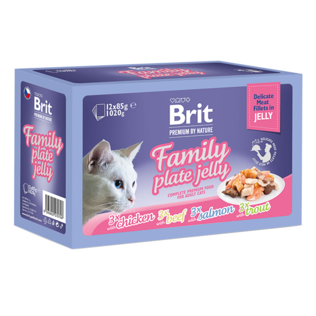 BRIT Premium by Nature Delicate Family Plate, Carne, cutie hrană umedă pisici, (în aspic), multipack, 85g x 12buc - poza 1