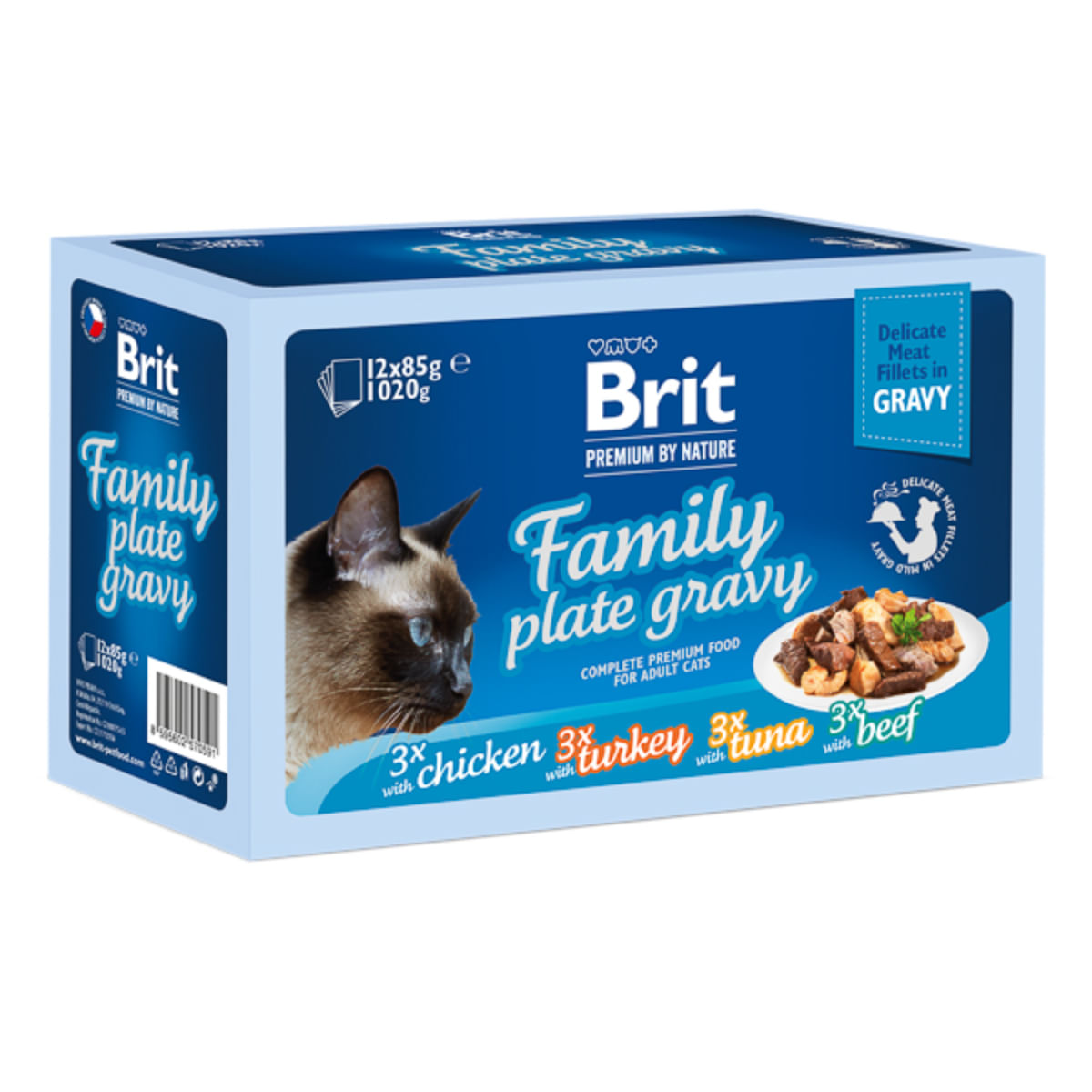 BRIT Premium by Nature Delicate Family Plate, Carne, cutie hrană umedă pisici, (în sos), multipack, 85g x 12buc - poza 2
