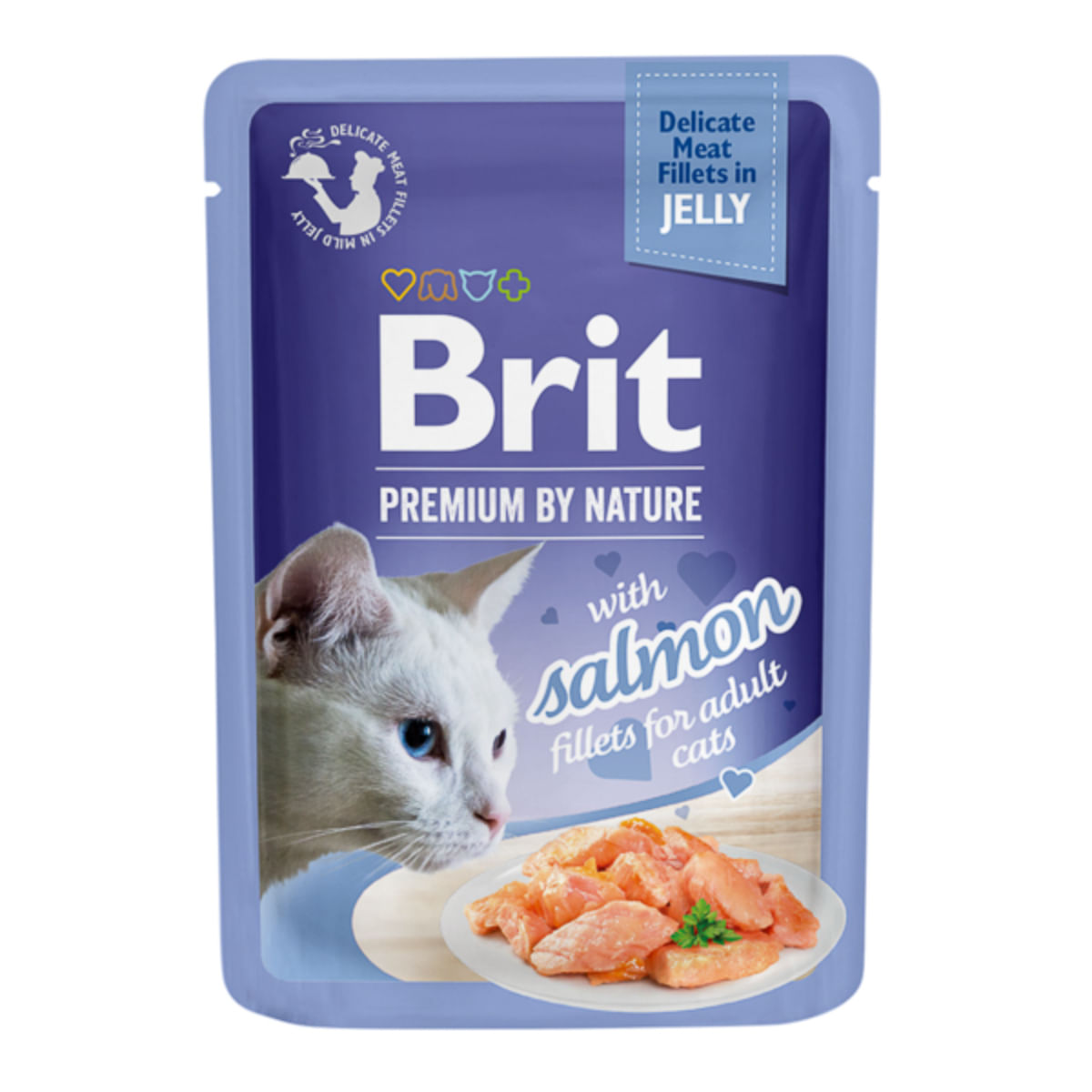 BRIT Premium by Nature Delicate File, Somon, plic hrană umedă pisici, (în aspic), 85g - poza 1