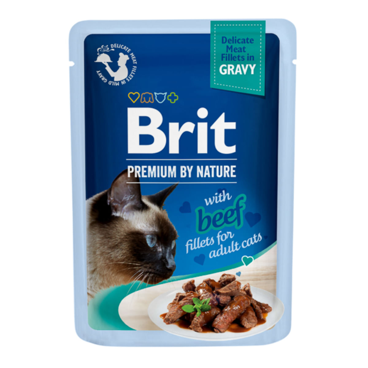 BRIT Premium by Nature Delicate File, Vită, plic hrană umedă pisici, (în sos), 85g - poza 2