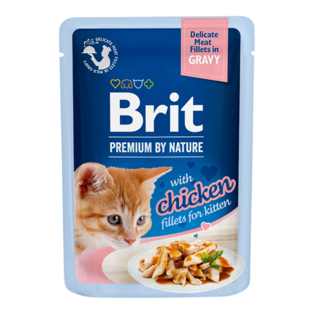 BRIT Premium by Nature Delicate Kitten, Pui, plic hrană umedă pisici junior, (în sos), 85g - poza 2