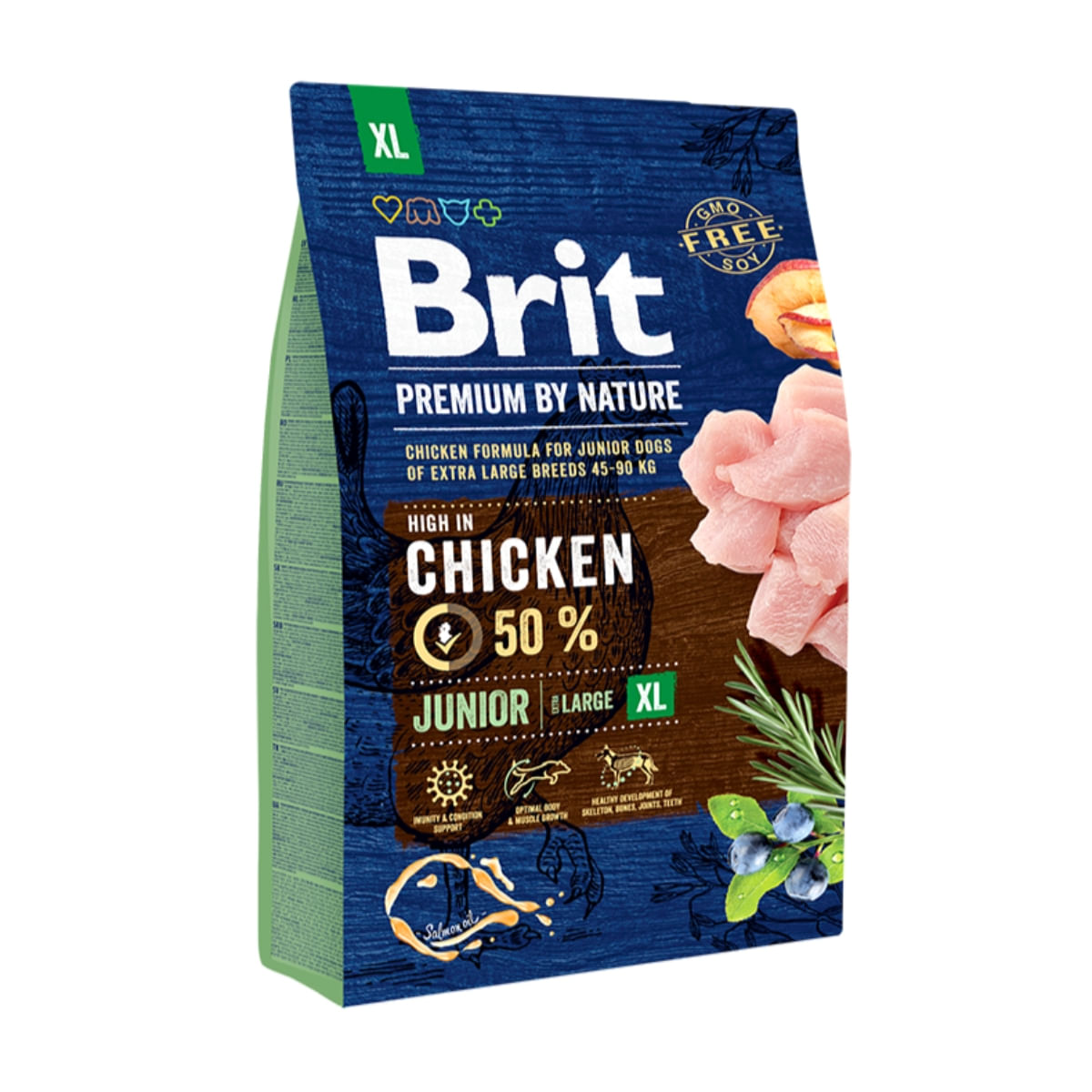BRIT Premium By Nature Junior Giant Breed, XL, Pui, hrană uscată câini junior, 3kg - poza 2