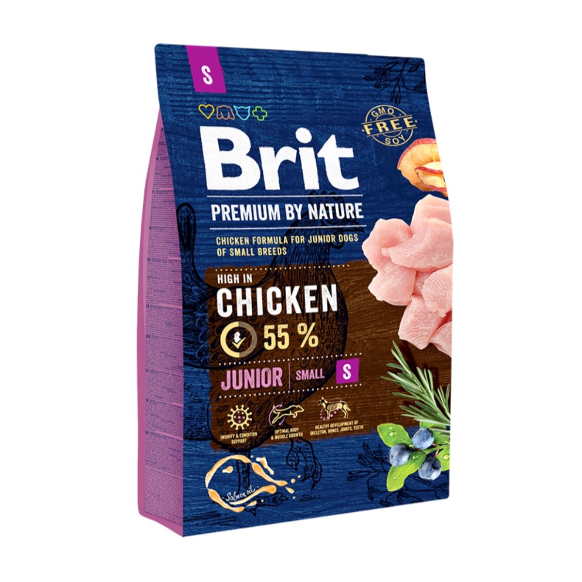 BRIT Premium By Nature Junior Small Breed, XS-S, Pui, hrană uscată câini junior, 3kg - poza 1