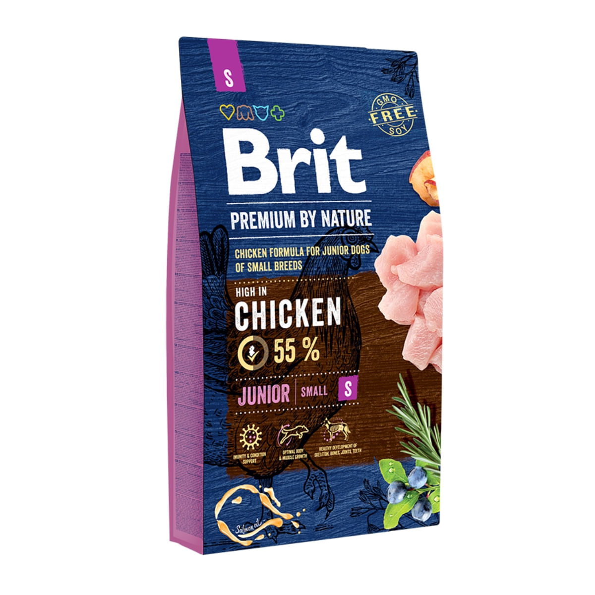 BRIT Premium By Nature Junior Small Breed, XS-S, Pui, hrană uscată câini junior, 8kg - poza 1