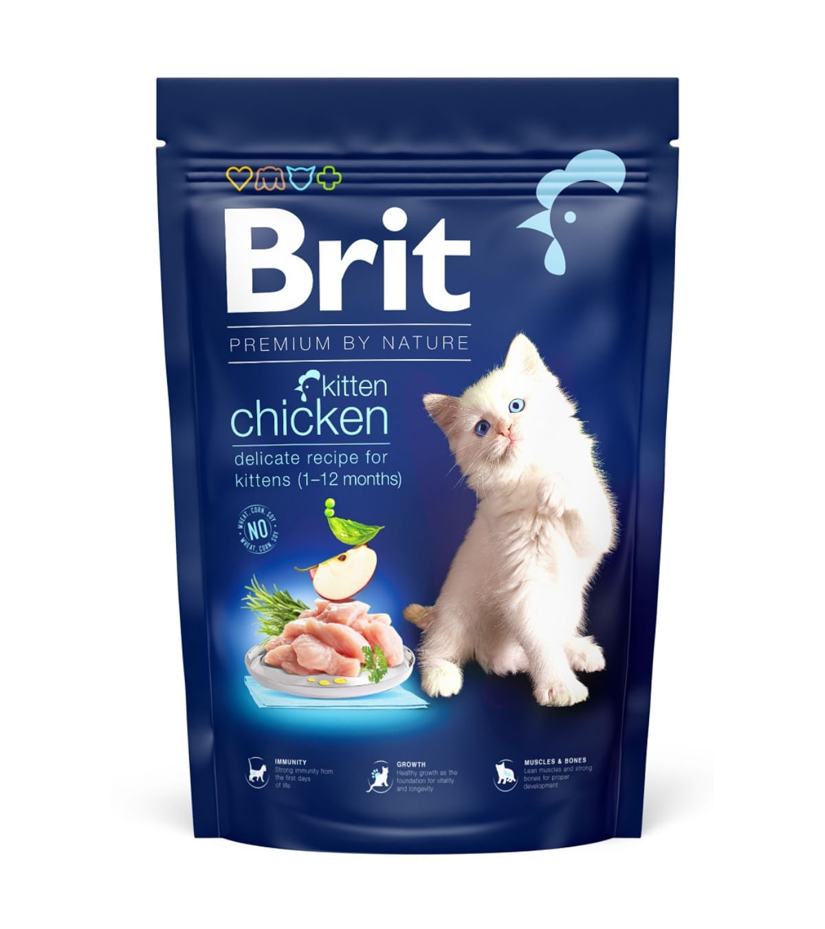 BRIT Premium by Nature Kitten, Pui, hrană uscată pisici junior, 1.5kg - poza 2