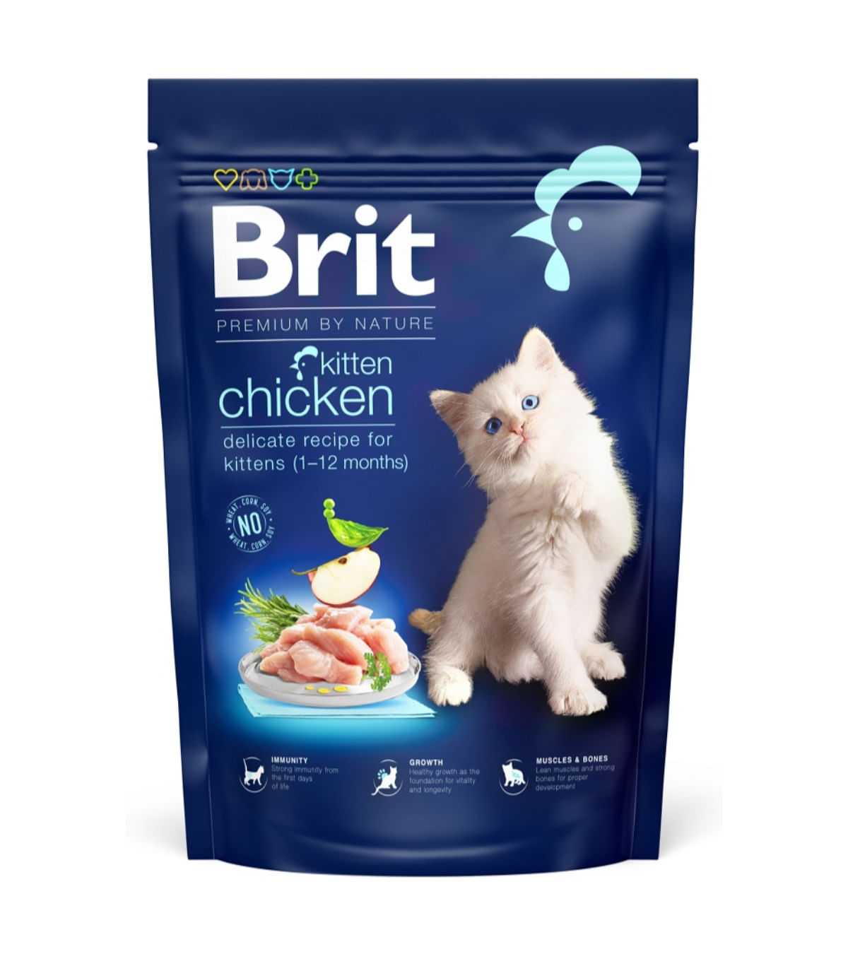 BRIT Premium by Nature Kitten, Pui, hrană uscată pisici junior, 800g - poza 2