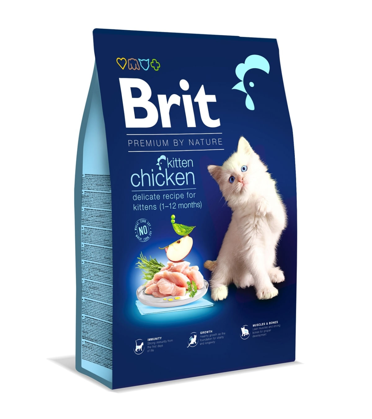 BRIT Premium by Nature Kitten, Pui, hrană uscată pisici junior, 8kg - poza 2