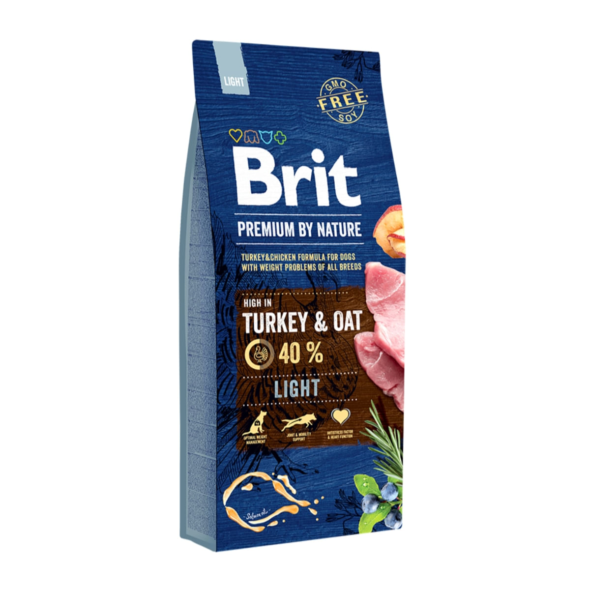 BRIT Premium By Nature Light, Curcan cu Ovăz, hrană uscată câini, managementul greutății, 15kg - poza 1
