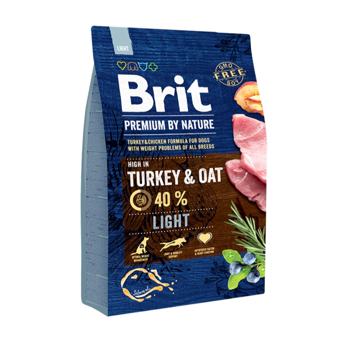 BRIT Premium By Nature Light, Curcan cu Ovăz, hrană uscată câini, managementul greutății, 3kg - poza 2