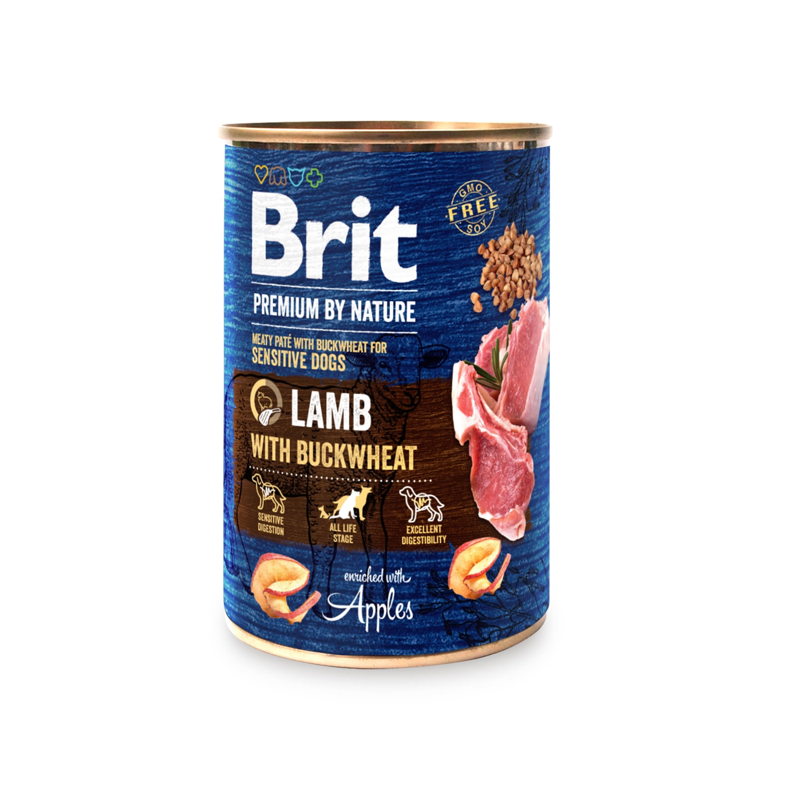 BRIT Premium By Nature, Miel cu Hrişcă, conservă hrană umedă fără cereale câini, (pate), 800g - poza 2