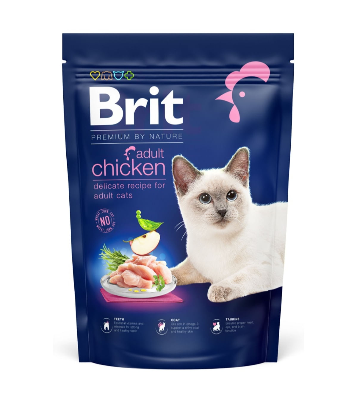 BRIT Premium by Nature, Pui, hrană uscată pisici, 800g - poza 1