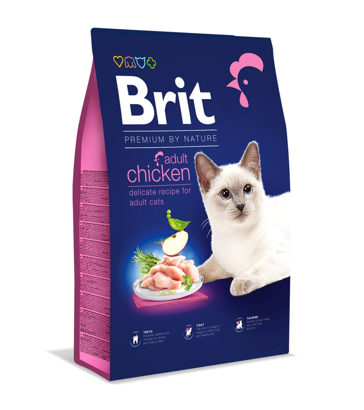 BRIT Premium by Nature, Pui, hrană uscată pisici, 8kg - poza 2