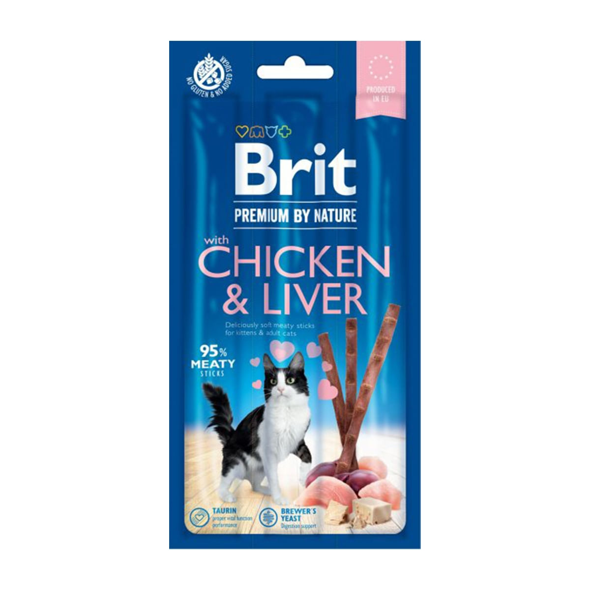 BRIT Premium By Nature, recompense fără cereale pisici, batoane, Pui și Ficat, 3buc - poza 1