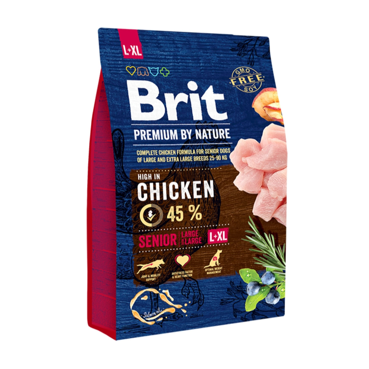 BRIT Premium By Nature Senior Large Breed, L-XL, Pui, hrană uscată câini senior, 3kg - poza 2