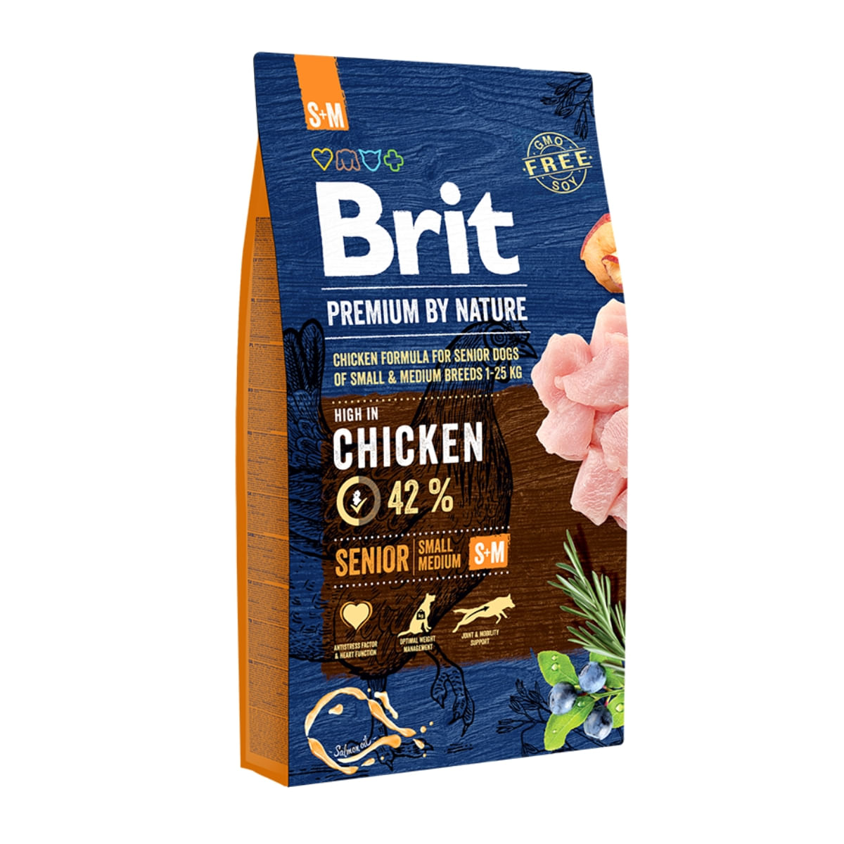 BRIT Premium By Nature Senior Small and Medium Breed, S-M, Pui, hrană uscată câini senior, 8kg - poza 1