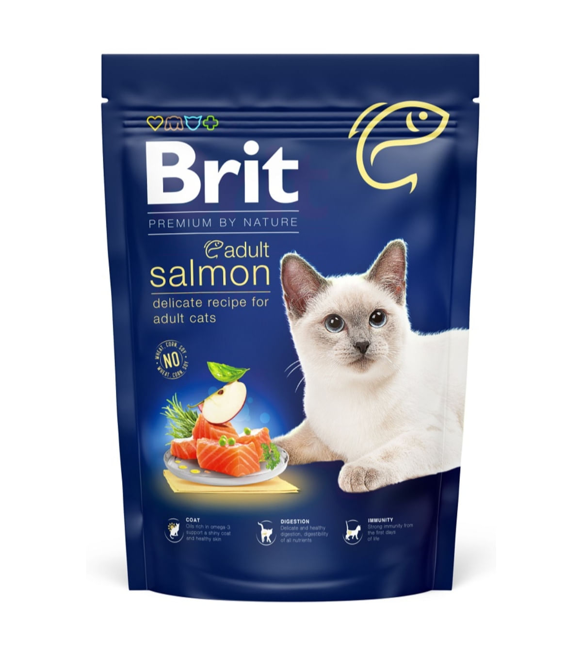 BRIT Premium by Nature, Somon, hrană uscată pisici, 800g - poza 1