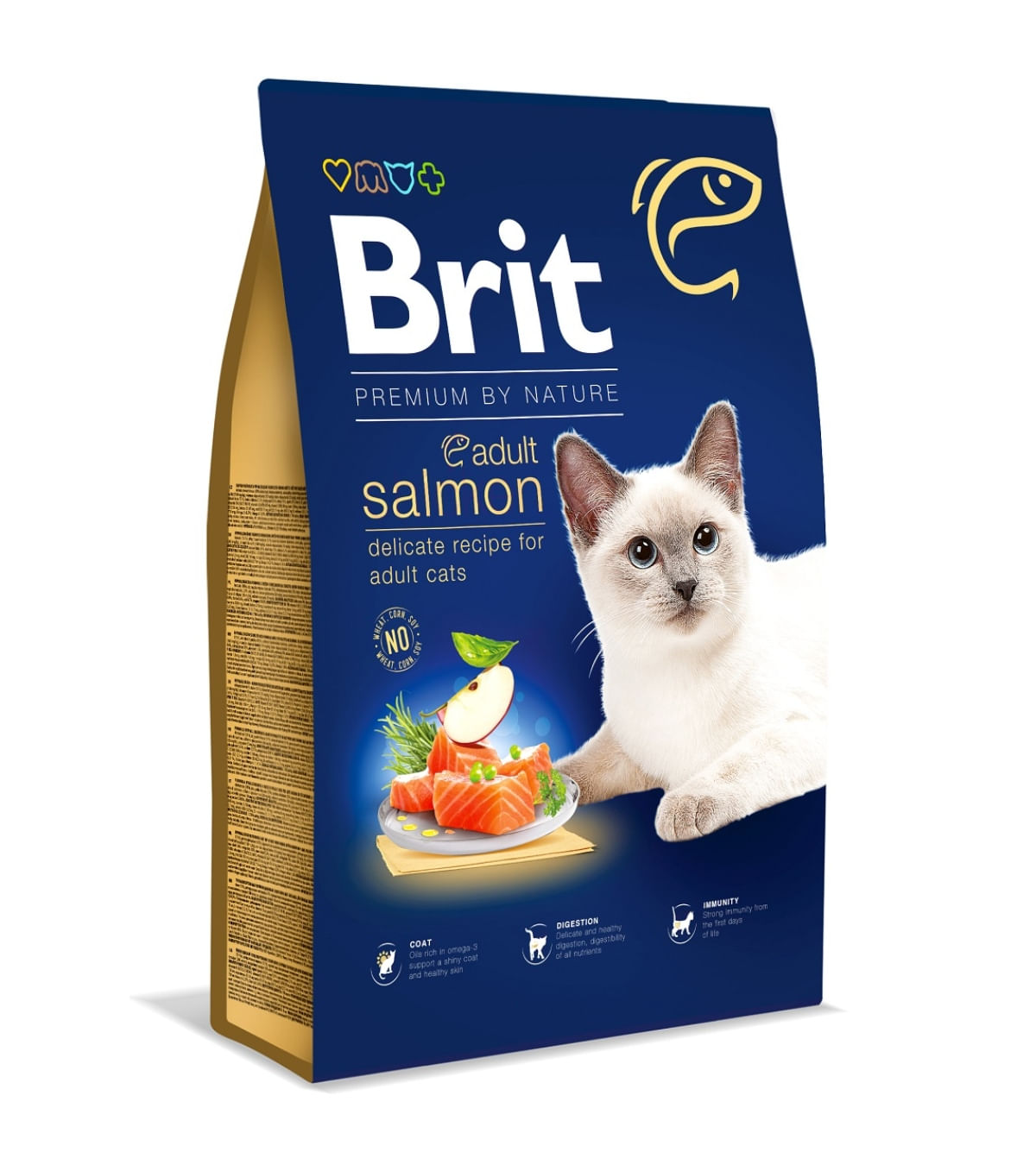 BRIT Premium by Nature, Somon, hrană uscată pisici, 8kg - poza 2