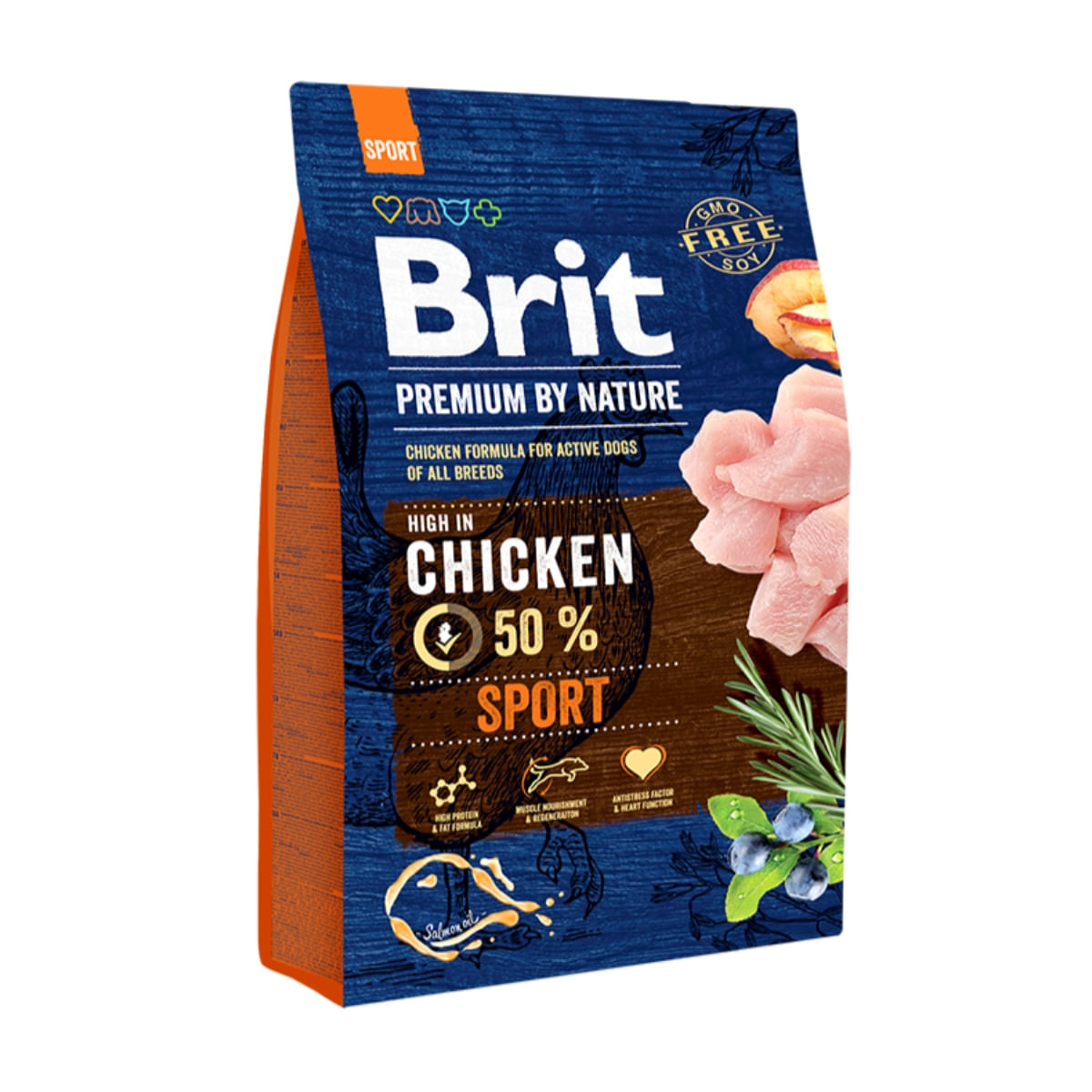BRIT Premium By Nature Sport, Pui, hrană uscată câini, activitate intensă, 3kg - poza 1