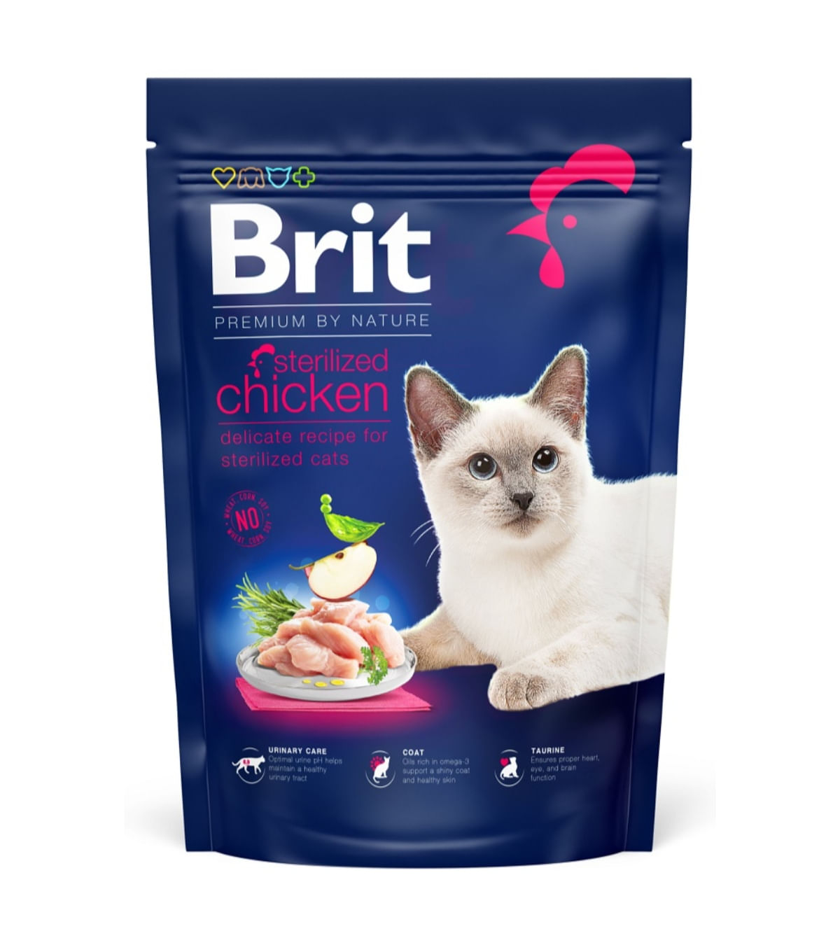BRIT Premium by Nature Sterilised, Pui, hrană uscată pisici, 800g - poza 2