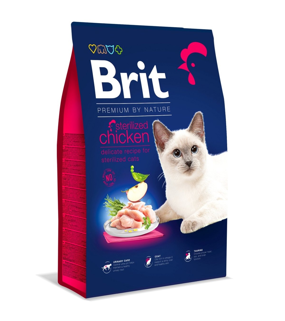BRIT Premium by Nature Sterilised, Pui, hrană uscată pisici, 8kg - poza 2
