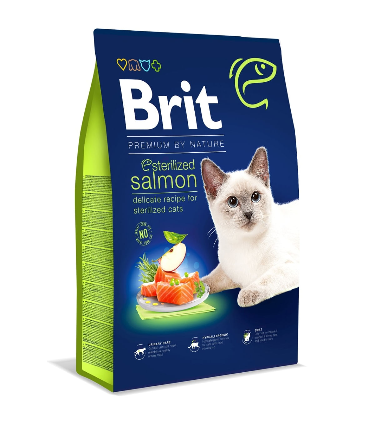 BRIT Premium by Nature Sterilized, Somon, hrană uscată pisici sterilizate, 8kg - poza 1