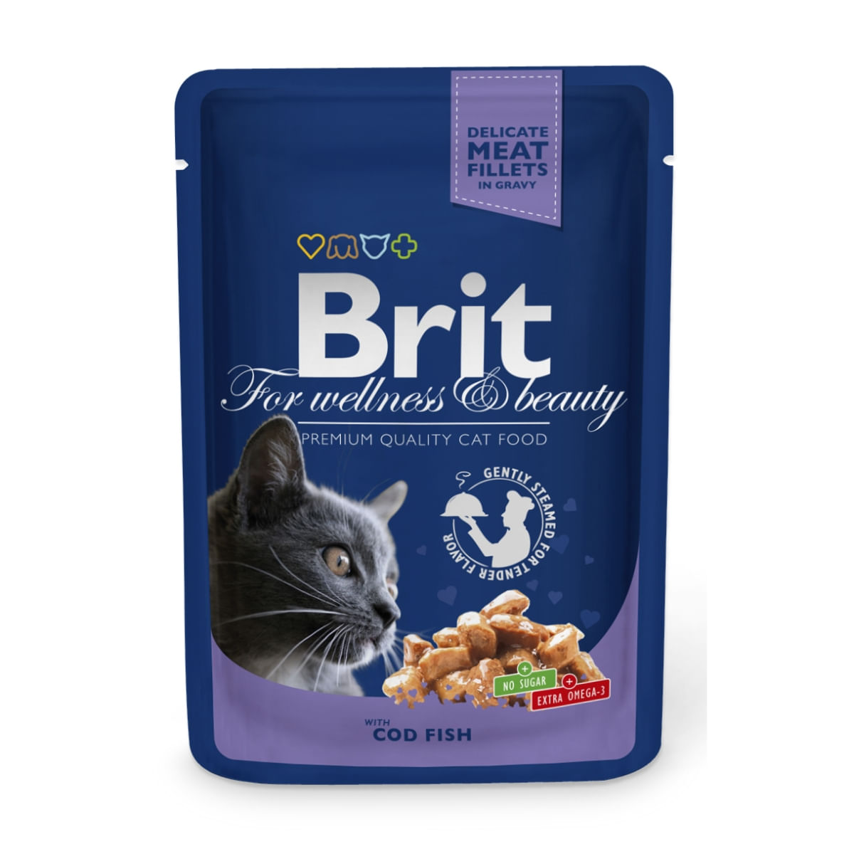 BRIT Premium, Cod, plic hrană umedă pisici, (în sos), 100g - poza 2