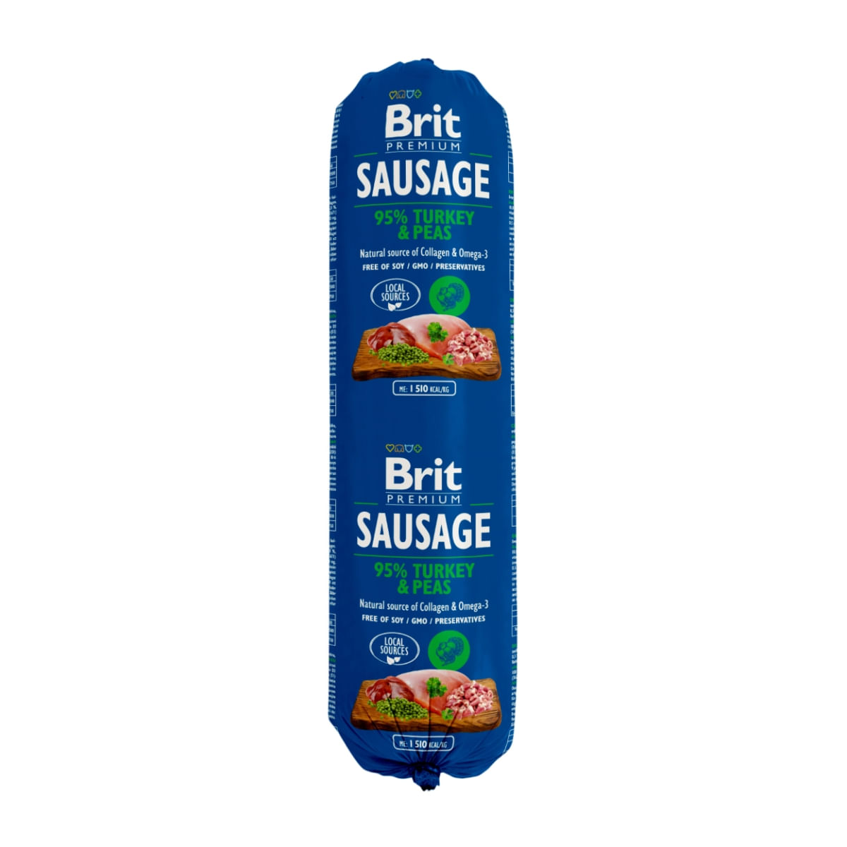 BRIT Premium, Curcan cu Mazare, salam hrană umedă fără cereale câini, 800g - poza 2