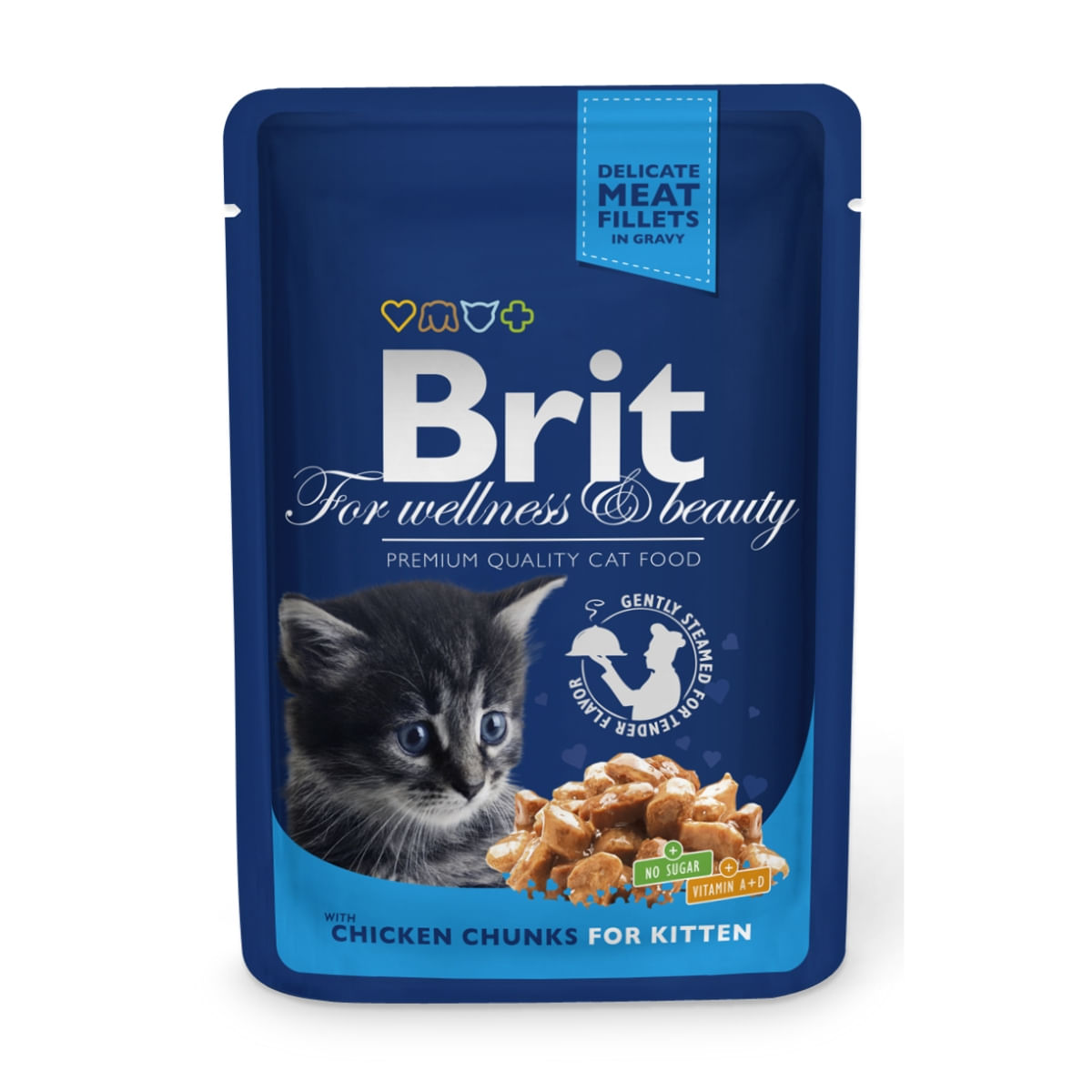 BRIT Premium Kitten, Pui, plic hrană umedă pisici junior, (în sos), 100g - poza 2