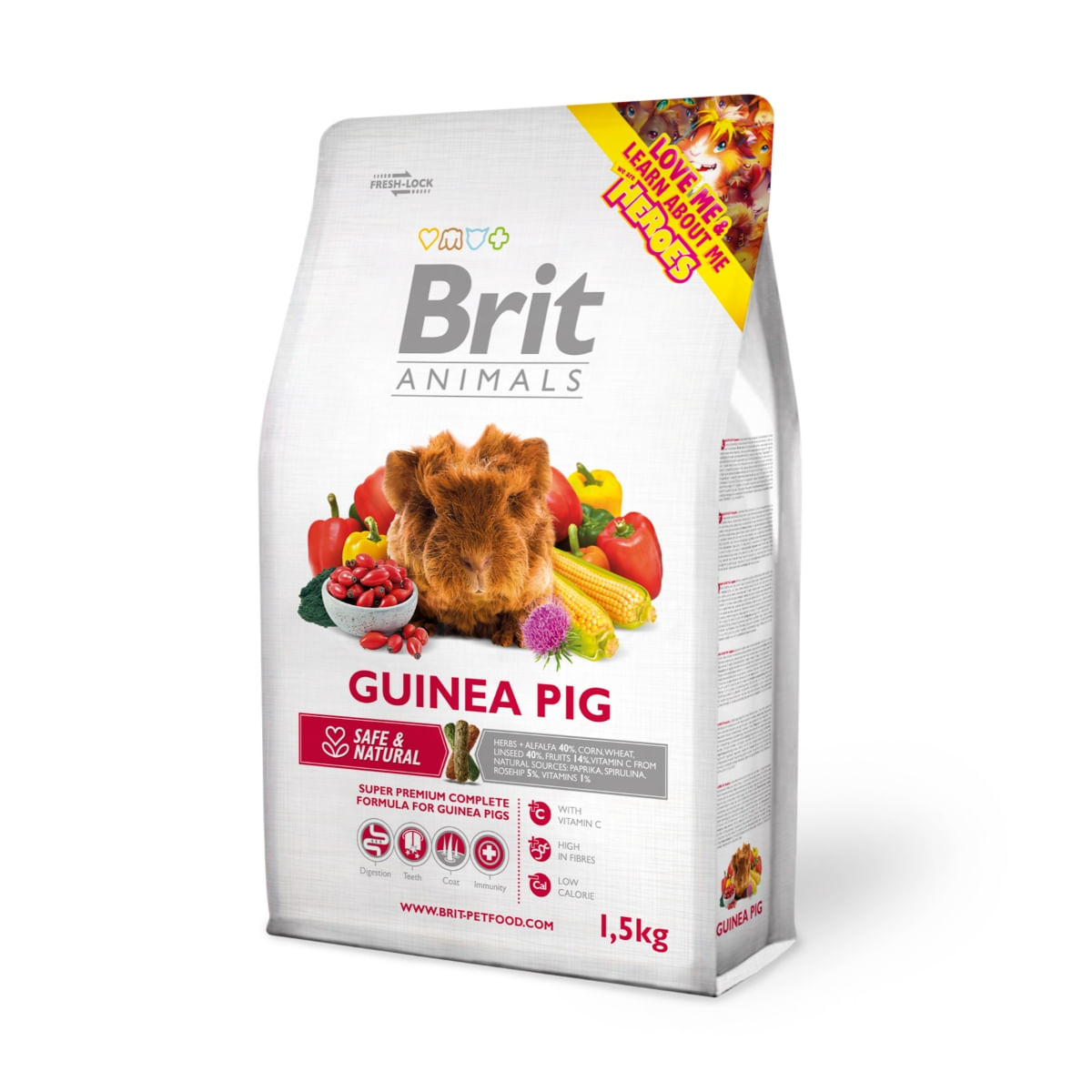 BRIT Premium, Lucernă și Măceșe, hrană uscată porcușor de guinea, 300g - poza 1