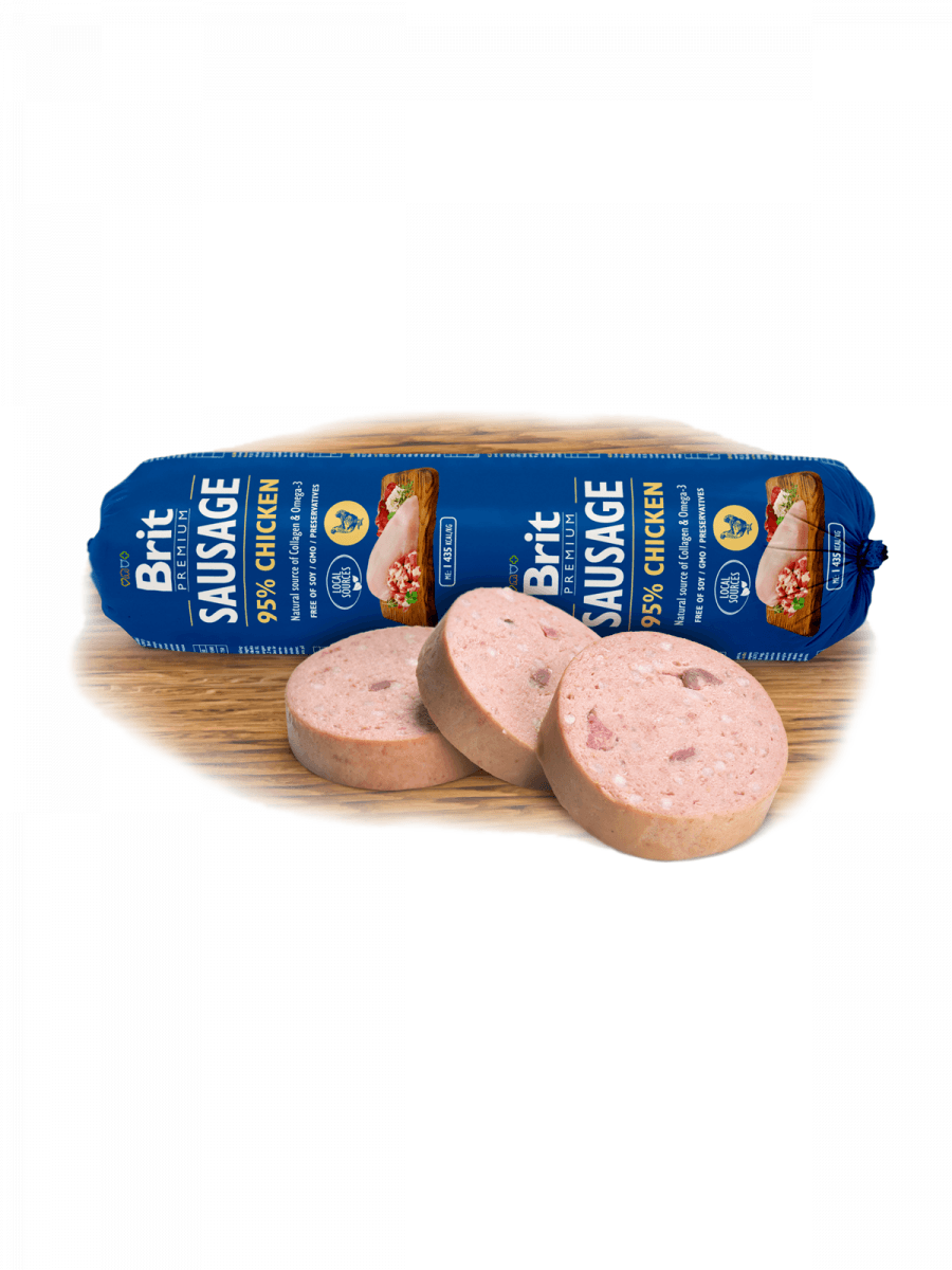 BRIT Premium, Pui, salam hrană umedă conținut redus cereale câini, 800g - poza 2