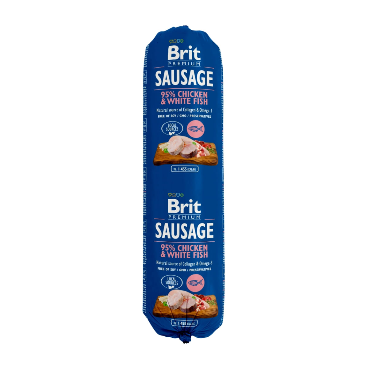 BRIT Premium, Pui și Pește Alb, salam hrană umedă conținut redus cereale câini, 800g - poza 3