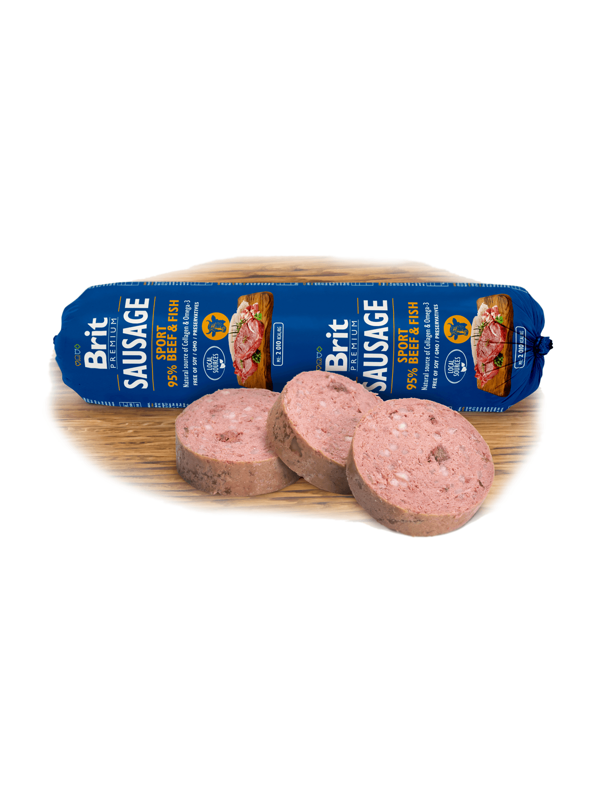 BRIT Premium Sport, Vită și Pește, salam hrană umedă conținut redus cereale câini, activitate intensă, 800g - poza 3
