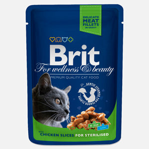 Brit Premium Sterilised plic pisici sterilizate, bucăţi Pui în sos, 100g 100g
