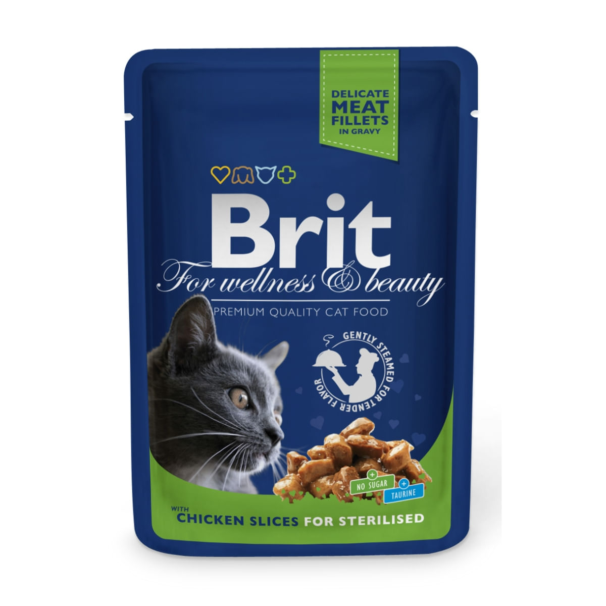BRIT Premium Sterilised, Pui, plic hrană umedă pisici sterilizate, (în sos), 100g - poza 1