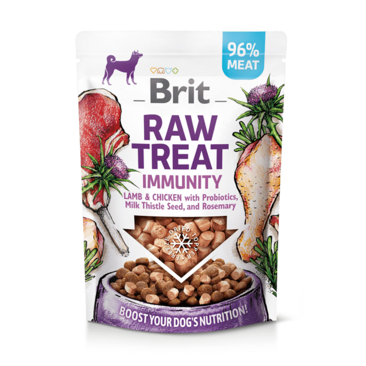BRIT Raw Treat Immunity XS-XL, Miel și Pui, punguță recompense funcționale câini, sistem imunitar, 40g - poza 1