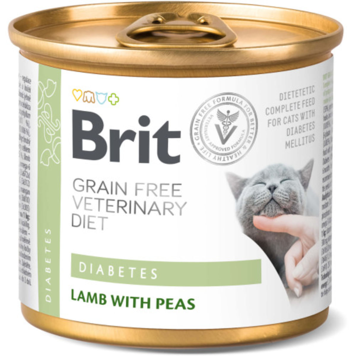 BRIT VD Diabetes, Miel, dietă veterinară, conservă hrană umedă fără cereale pisici, diabet, (în aspic), 200g - poza 2