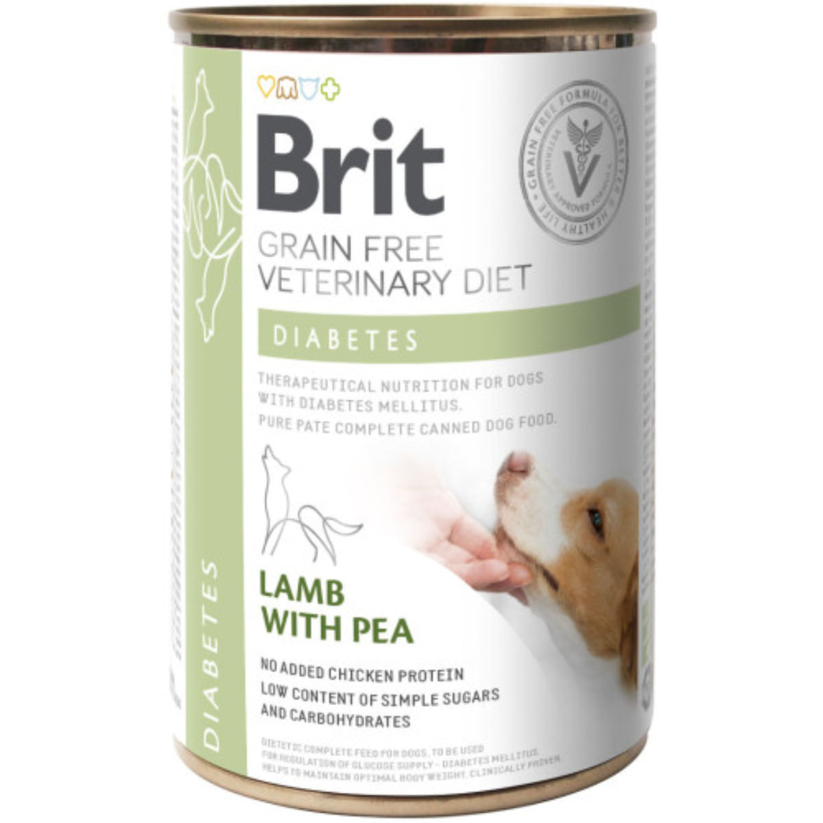 BRIT VD Diabetes, XS-XL, Miel, dietă veterinară, conservă hrană umedă fără cereale câini, diabet, (în aspic), 400g - poza 2
